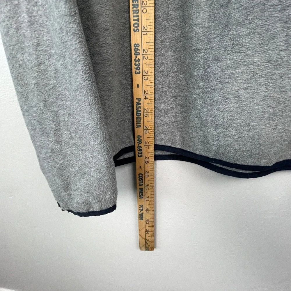 Gap Pullover Men Large Gray Blue Colorblock Fleece Quarter Zip Sweater Preppy